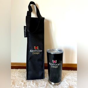Kentucky Derby  Insulated tumbler/drink cup and Wine/bottle bag tote/carrier